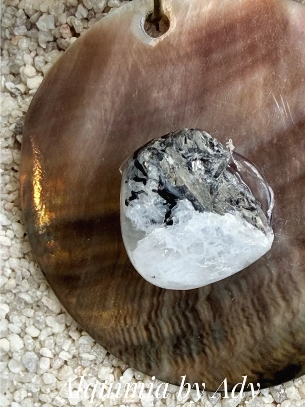 LAYERED CORDS MOONSTONE White Mother-of-Pearl Pendant Necklace